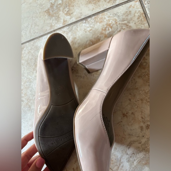 Marc Fisher minimalist Pointed Block Heel Pumps - Nude Pink - Picture 4 of 5